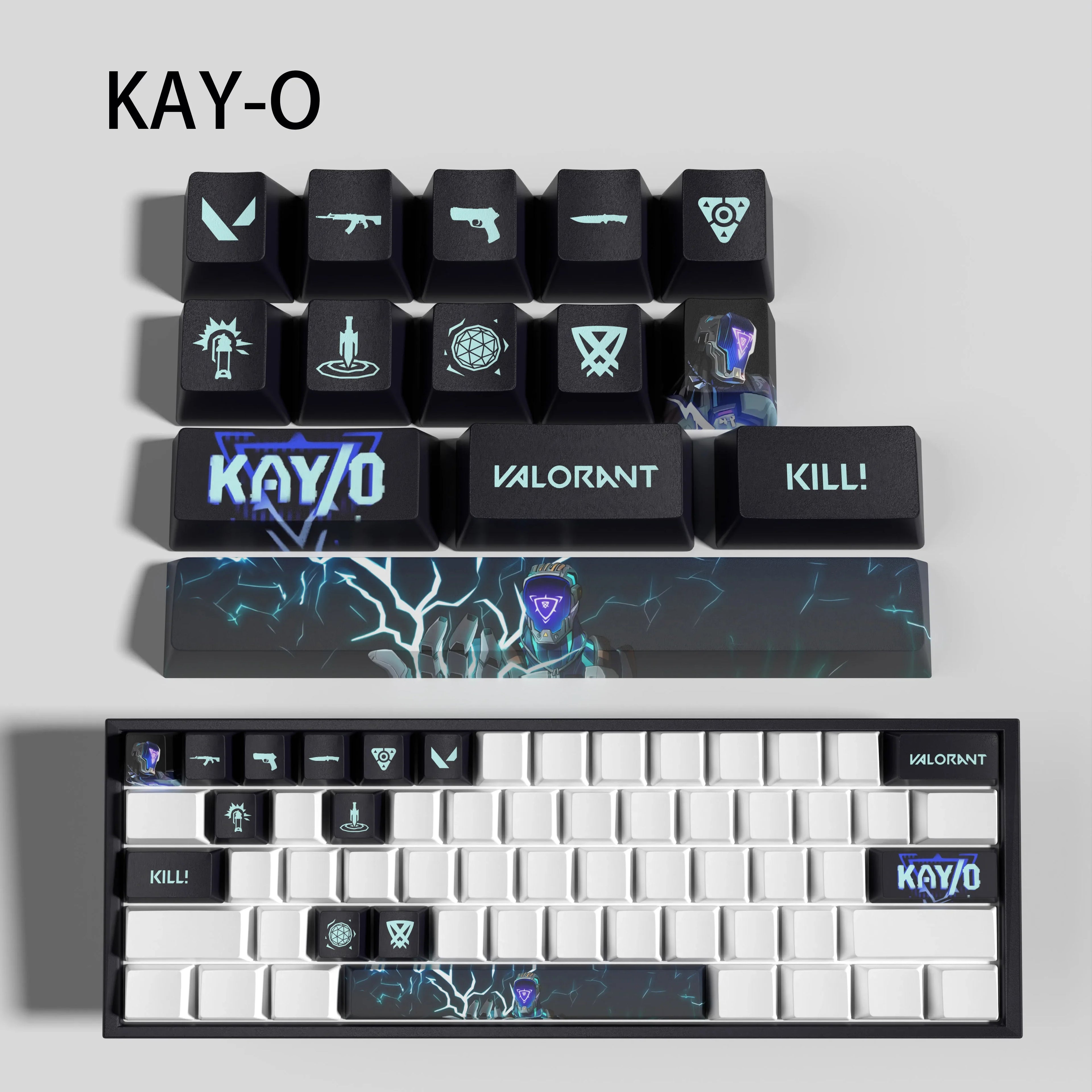 Sova New design Valorant keycaps  OEM Profile 14keys MINI SET PBT dye sub keycaps