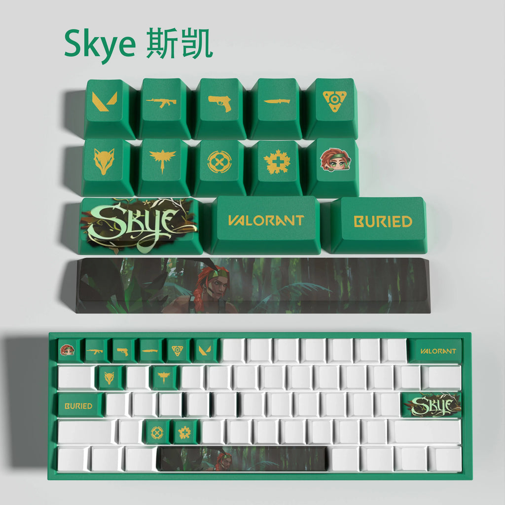 cypher New design Valorant keycaps  OEM Profile 14keys MINI SET PBT dye sub keycaps