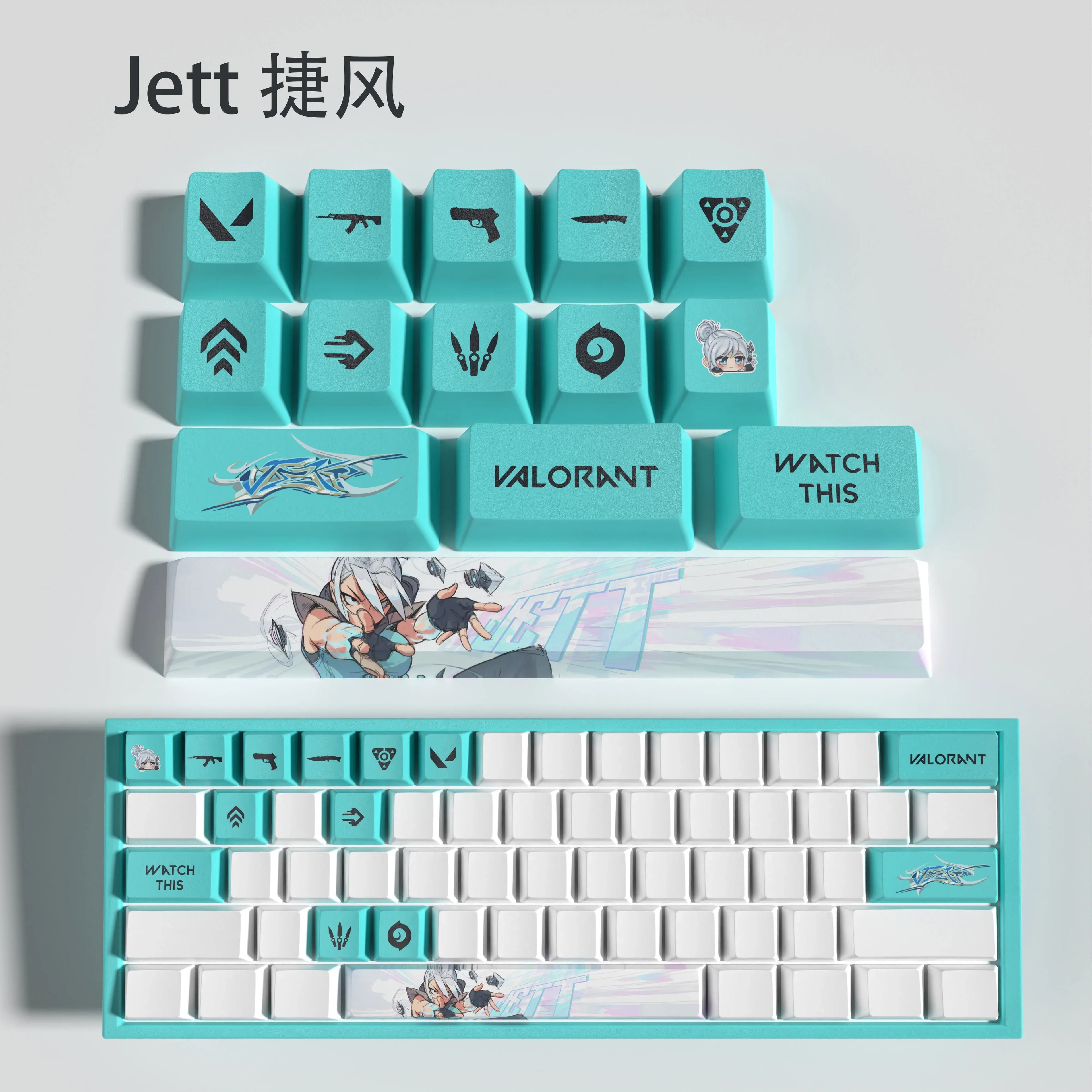cypher New design Valorant keycaps  OEM Profile 14keys MINI SET PBT dye sub keycaps