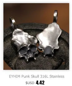 EYHIMD Black Death Knight Skull Ring Cool Mens Punk Fine Detail Stainless Steel Ring Gothic Biker Jewelry