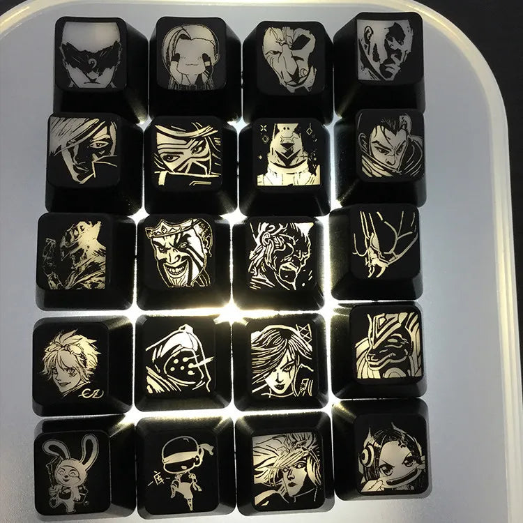 Custom LOL Hero Skill And Head Portrait Keycap Personality Translucent Mechanical Keyboard Key Caps