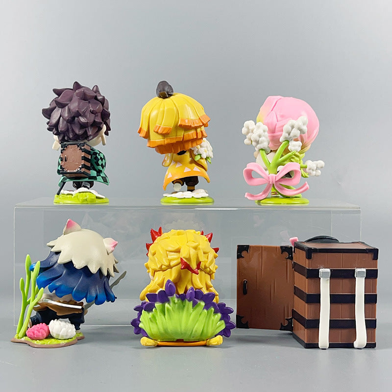Demon Slayer Blade Blind Box Bag Birth Flower Series Charcoal Treatment Lang You Bean Shanyi Handmade Peripheral Model Ornament