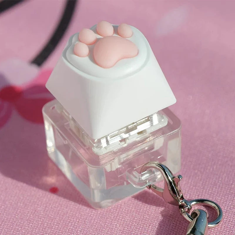 Kawaii Cute Soft Silicone Cat Paws Corgi Buttock OEM ABS Keycap For Mechanical Keyboard Cherry MX Switch