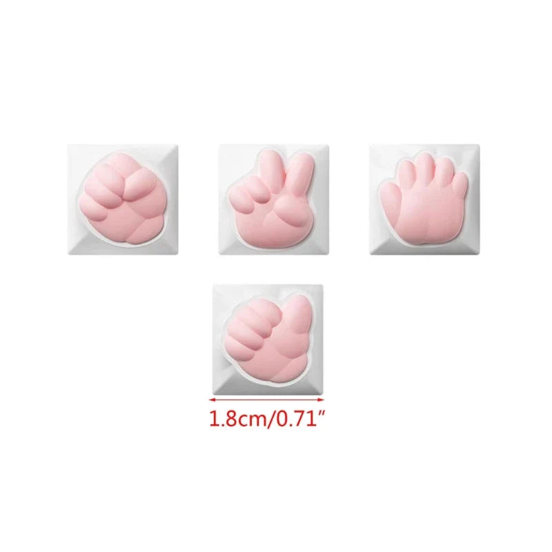 F3KE Fun Keycaps for Mechanical Keyboards Cat Claw Shape with Soft Silicone Pads and Corrosion-Resistant Keycaps Accessories