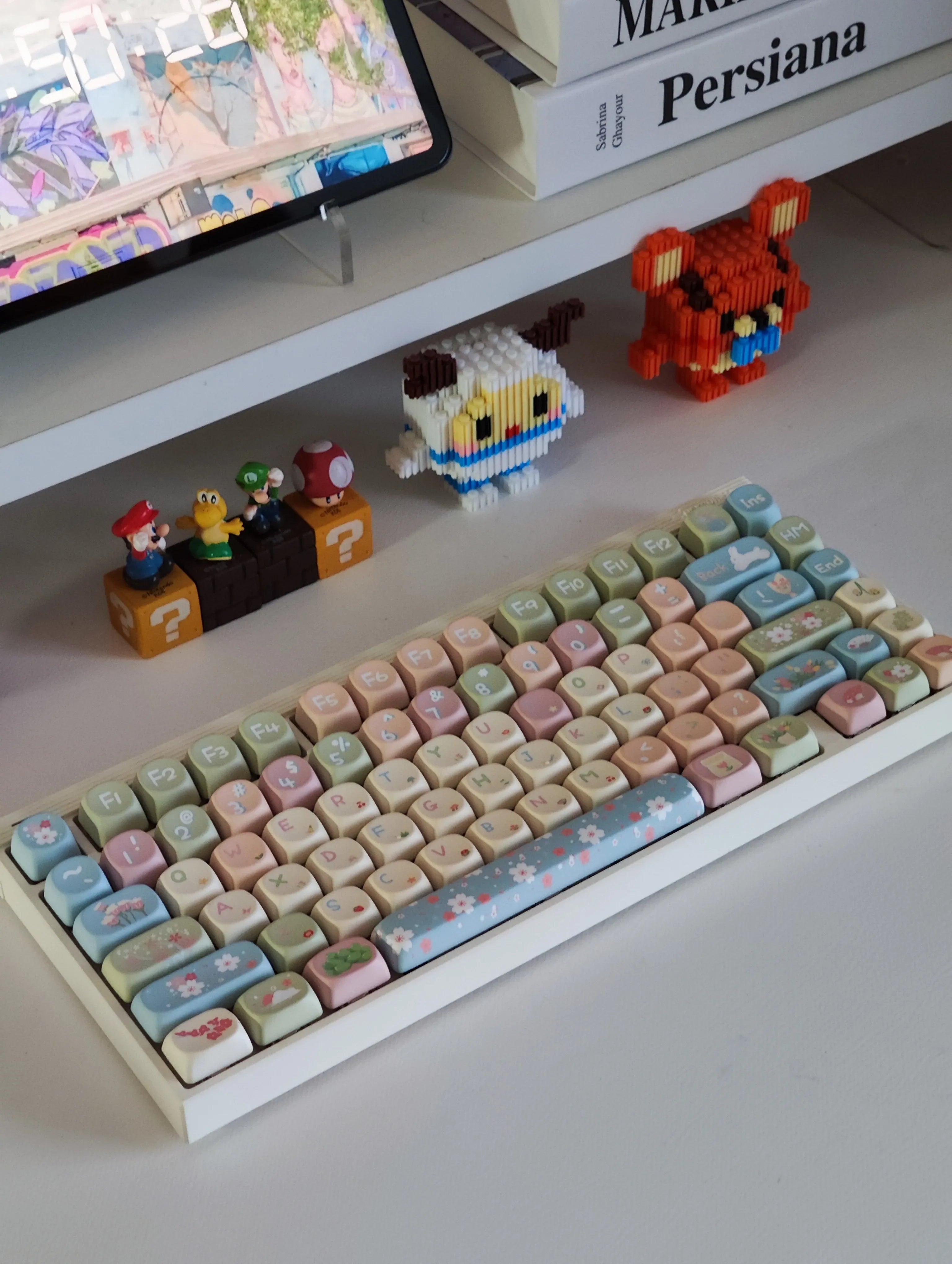 MOA Keycaps Cute Alice Keycaps Cute Keycaps 141 Keys PBT Sublimation Mechanical Keyboard Cap 2.25 U 2.75U