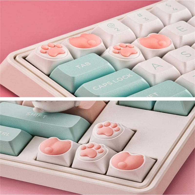 3D Soft Keycap Soft Silicone Cat Paw Shape for MX Structure Mechanical Keyboards