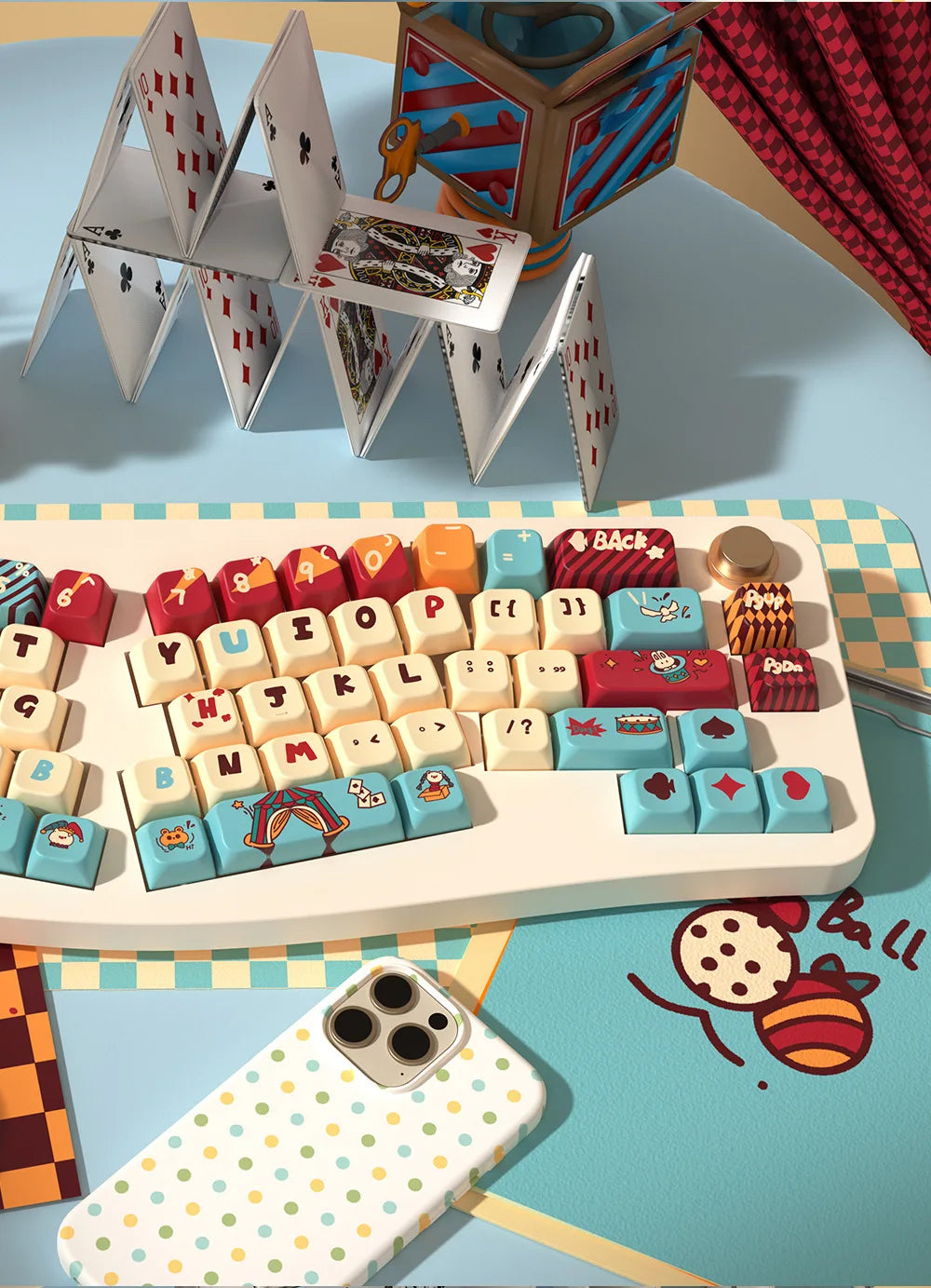 Cat Circus Original Keycaps Personalized Customization Pbt Thermal Sublimation Mechanical Keycaps Festival Gift