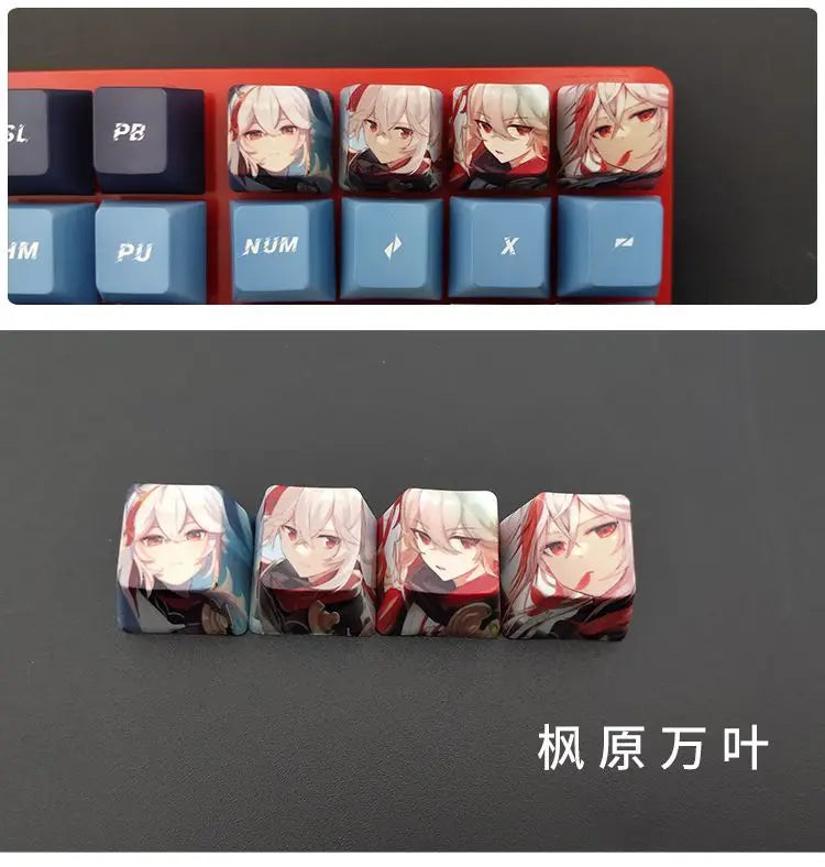 Cartoon Anime Genshin Impact Keycap zhongli Mechanical keyboard replacement key R4 PBT thermal sublimation Cherry OEM height