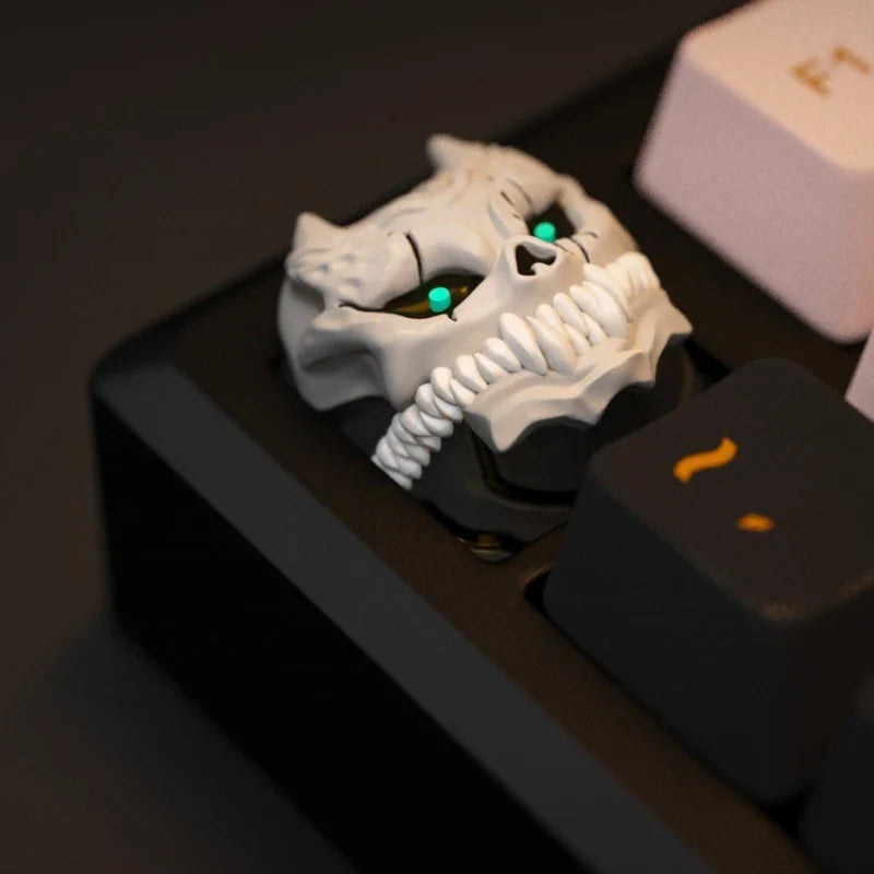 Monster Keycaps Custom White Cool Skull Cross Axis Mechanical Keyboard Keycaps Original Design 3D Resin Handmade Cartoon Keycaps