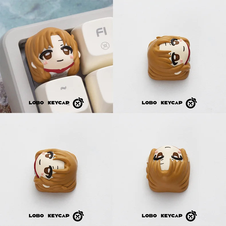 Sword Art Online Theme Keycaps Anime Asuna Personalized Custom Resin Art Keycaps Mechanical Keyboard Cartoon Keycap Accessories