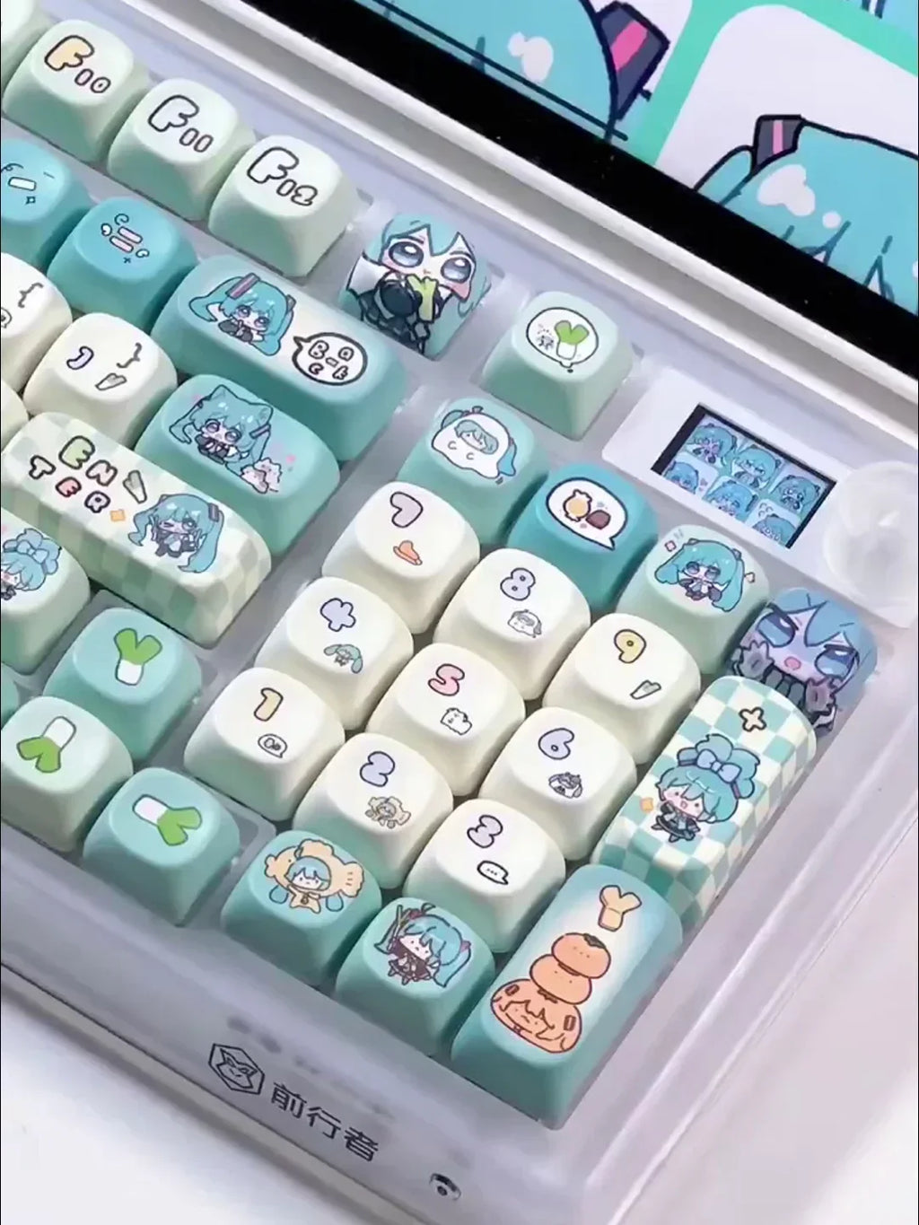 Miku Anime Keycap XOA PBT Cartoon Keycaps Customization Individuation Keyset For Mechanical Gaming Office Keyboards Switch Gifts