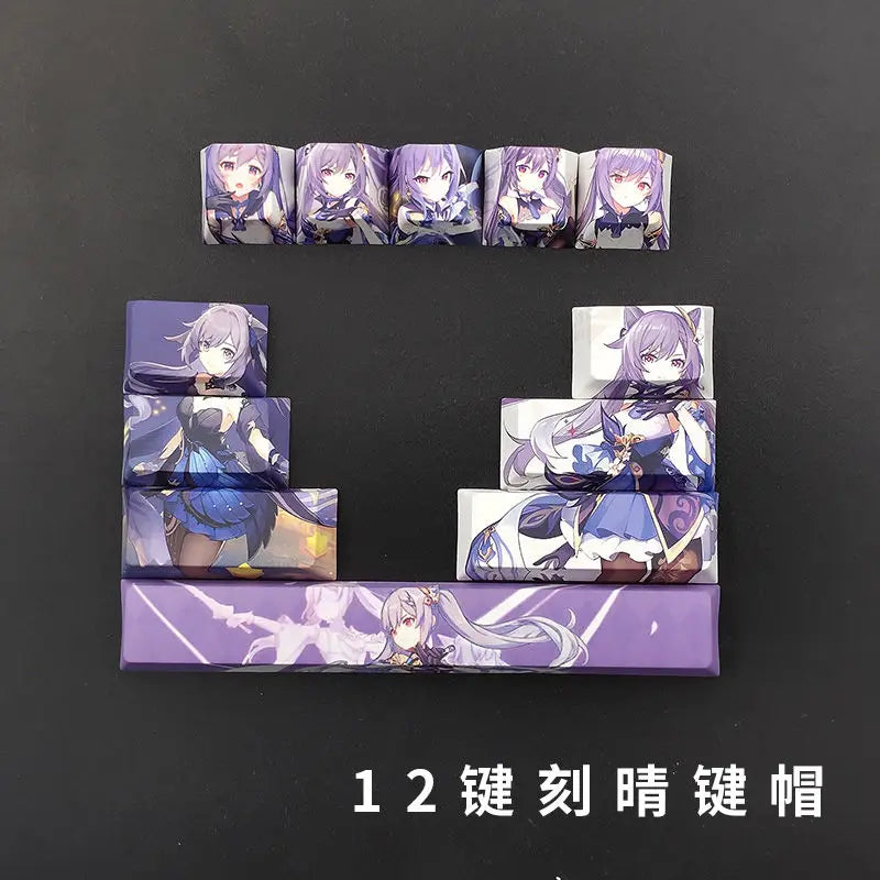 Cartoon Anime Genshin Impact xiao keycap Mechanical keyboard replacement key PBT thermal sublimation original factory height
