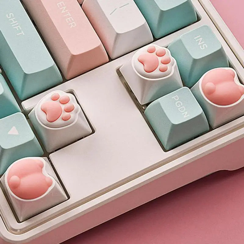 Cat Keycaps Cute Keycaps Compatible With Mechanical Keyboard Computer Accessories Cat Paws And Butts Keyboard Caps