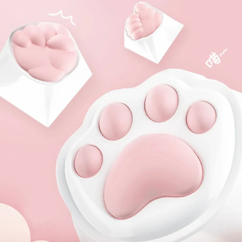 F3KE Fun Keycaps for Mechanical Keyboards Cat Claw Shape with Soft Silicone Pads and Corrosion-Resistant Keycaps Accessories
