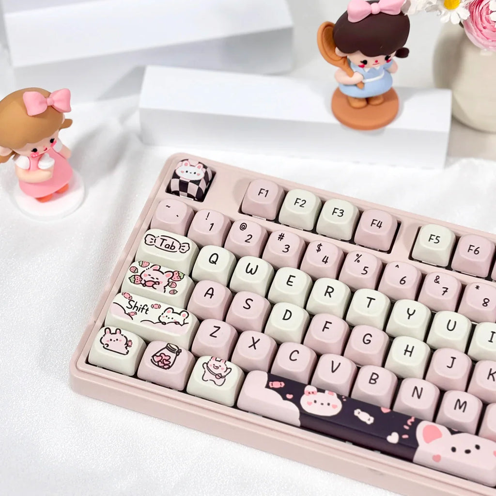 95Keys MOA Profile Keycaps PBT Five-sided Sublimation Cute Cartoon Key Caps for GMK67 GMK87 Gaming Mechanical Keyboard MX Switch