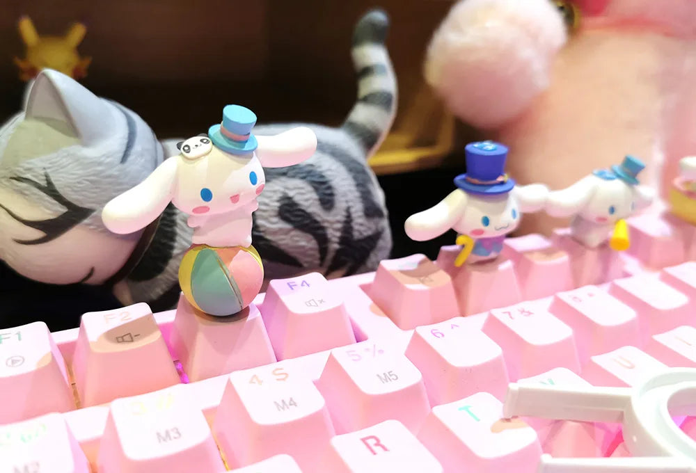Sanrio Kawaii Cinnamorol Keycaps Mechanical Keyboard Caps Hello Kitty Pochacco Mx Axis Personalized Cartoon Esc Diy Key Cap Game