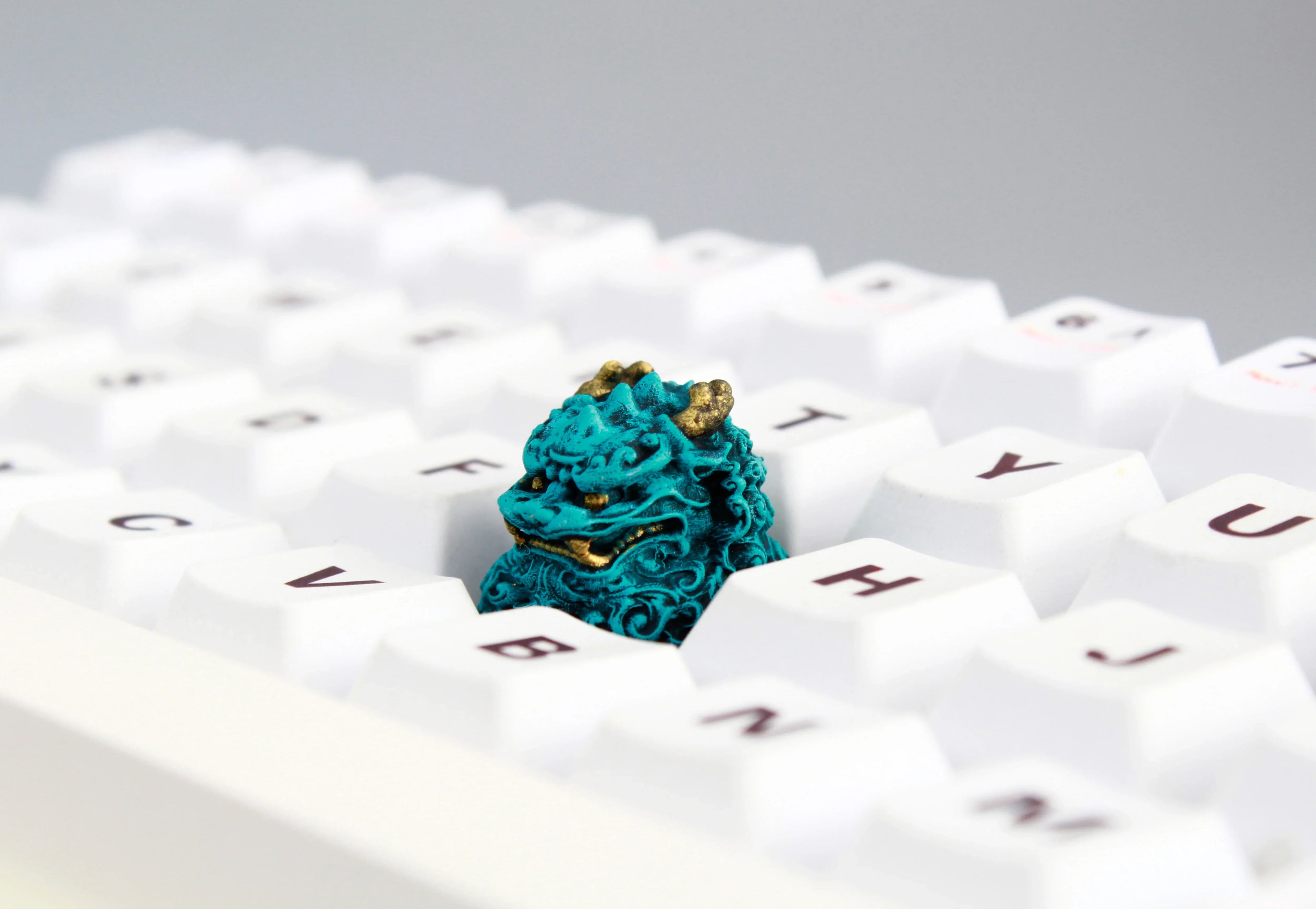 IDeal OEM Resin Keycaps Cherry MX Corss Switch Mechanical Keyboard No Backlit ESC F Zone Keycaps Lion Carved Customize Key Cap