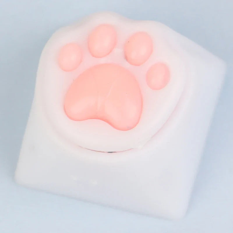 1pc Cute Cat Paw Keycaps For Mechanical Keyboard Cherry MX Switch DIY Custom Key Cap Soft Silicone Keycup Artisan Pink Color
