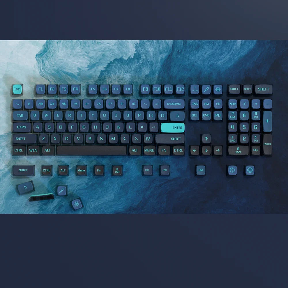 PIIFOX Shanshui Transparent Keycaps XDA Profile PBT Double Thermal Sublimation 117 Keys  Design Color-block Parts Customized DIY