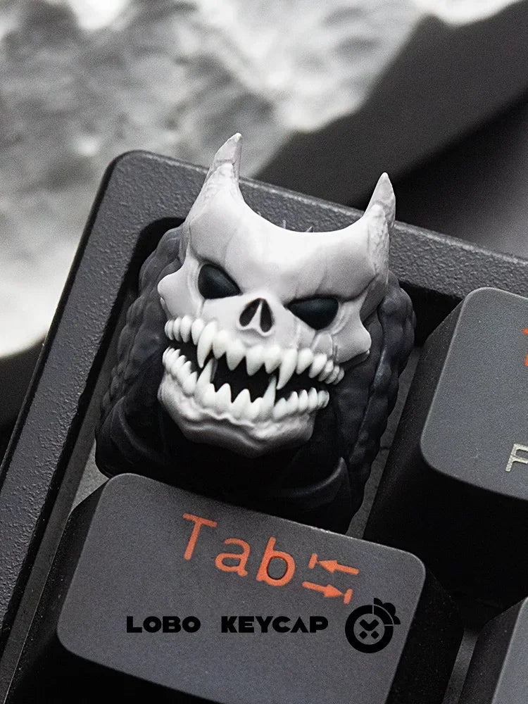 Lobo No.8 Artisan Keycap Custom Ghost Anime 3d Keyboard Key Caps Mechanical Keyboard Esc Point Resin KeyCaps Pc Game Accessories