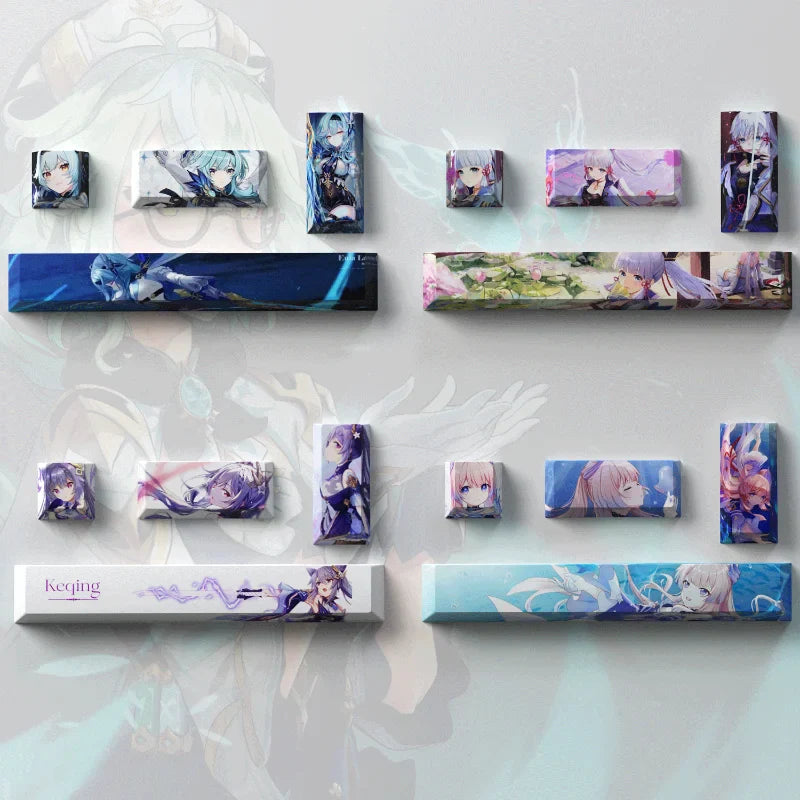 New Genshin Impact Keycaps DIY Anime Keyboard Cap Cherry Profile Pbt R4 Customl Mechanical Keyboard Decorative Accessories Gifts