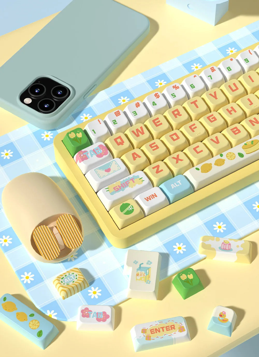 Kawaii Puppy Bread Theme Keycap Cute MDA 158 keys Keycap Custom Thermal Sublimation Keycap For Keyboard Accessories Friends Gift