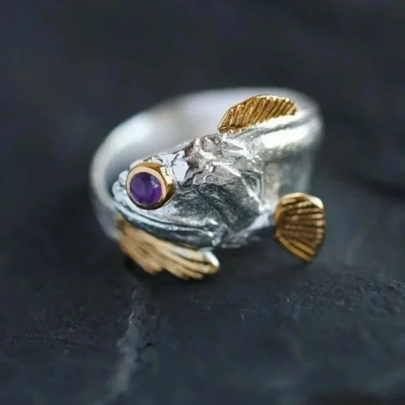 Devil Ram Horns Skull Open Ring for Men's Retro Satanic Cross Religious Amulet Jewelry