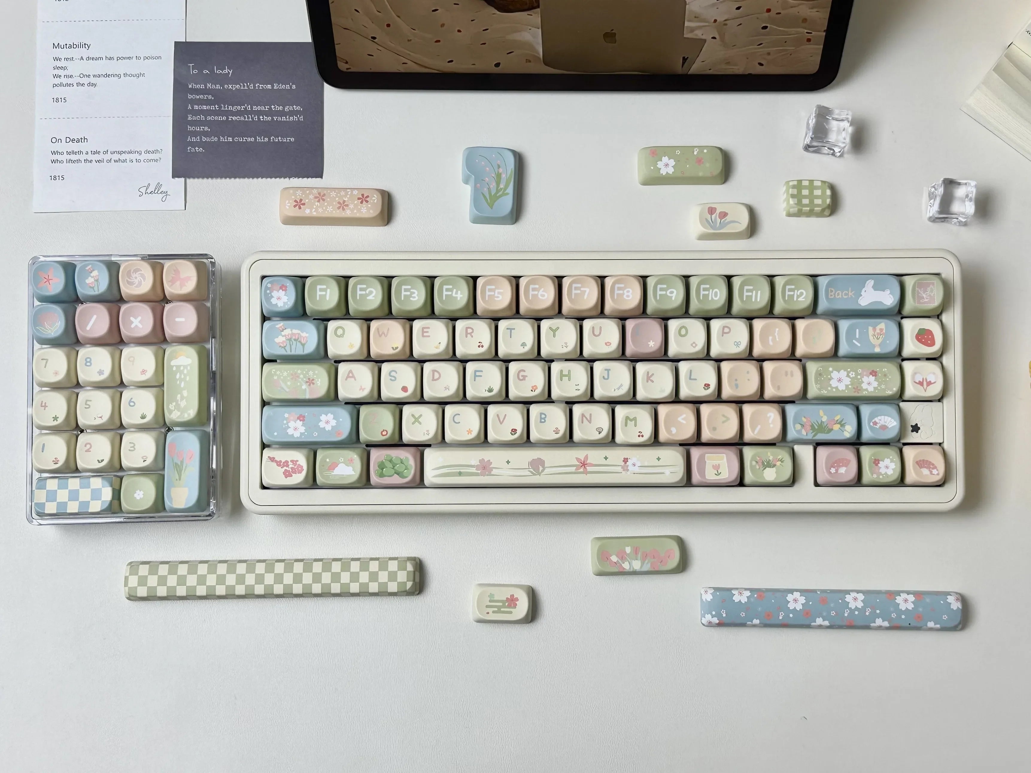 MOA Keycaps Cute Alice Keycaps Cute Keycaps 141 Keys PBT Sublimation Mechanical Keyboard Cap 2.25 U 2.75U