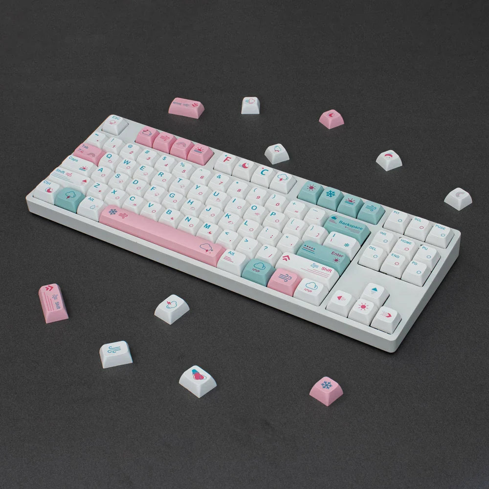 GMK 132 Keys Japanese PBT Keycap XDA Profile Cute Pink Keycaps for DIY Cherry Mechanical Keyboard Custom 61/84/64/68/98/108 Set