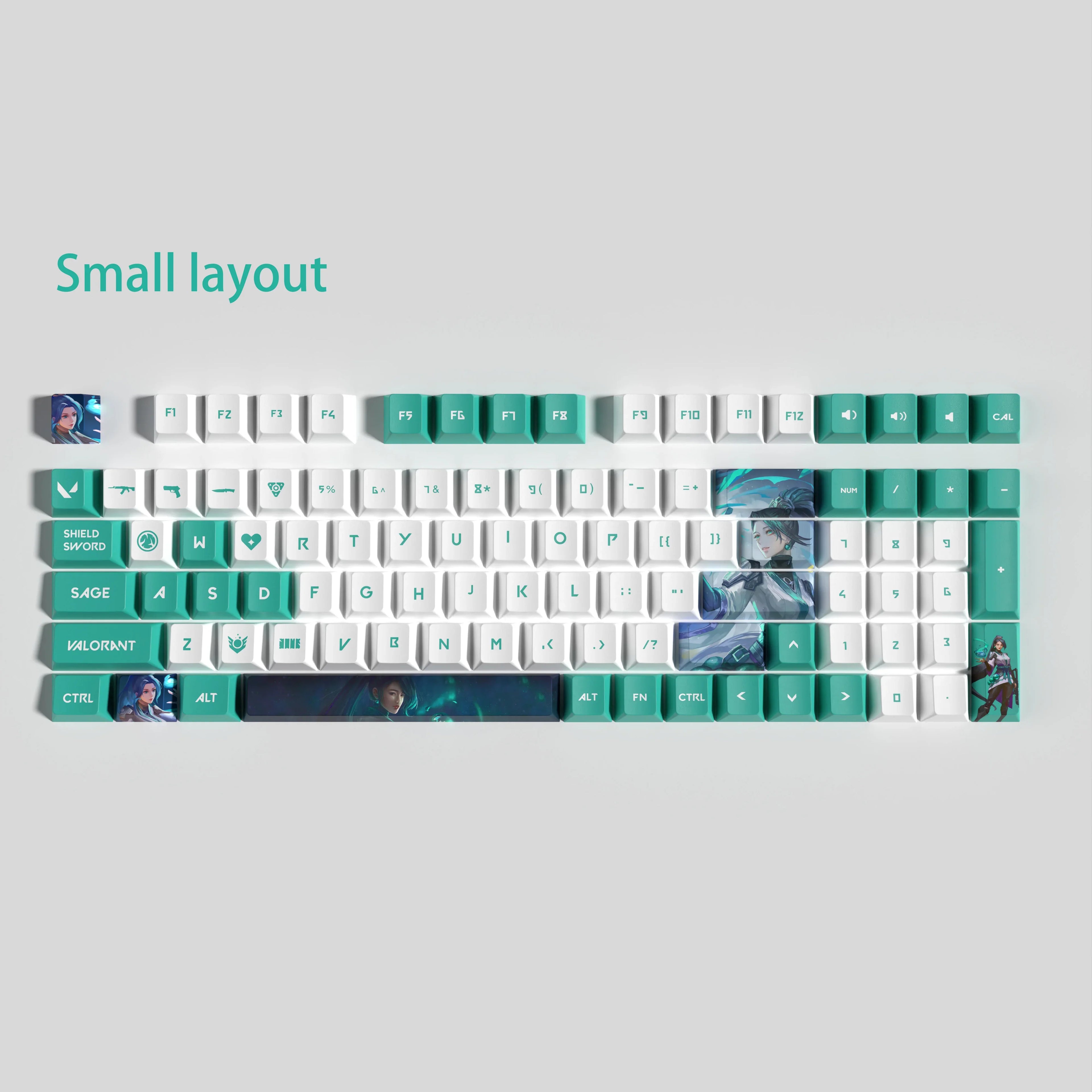 Valorant Keycap PBT OEM 10/14/29/108 Key Sage Artisan Keycap Set Custom Gamer Keyboard Accessories Mechanical Keyboard Gifts