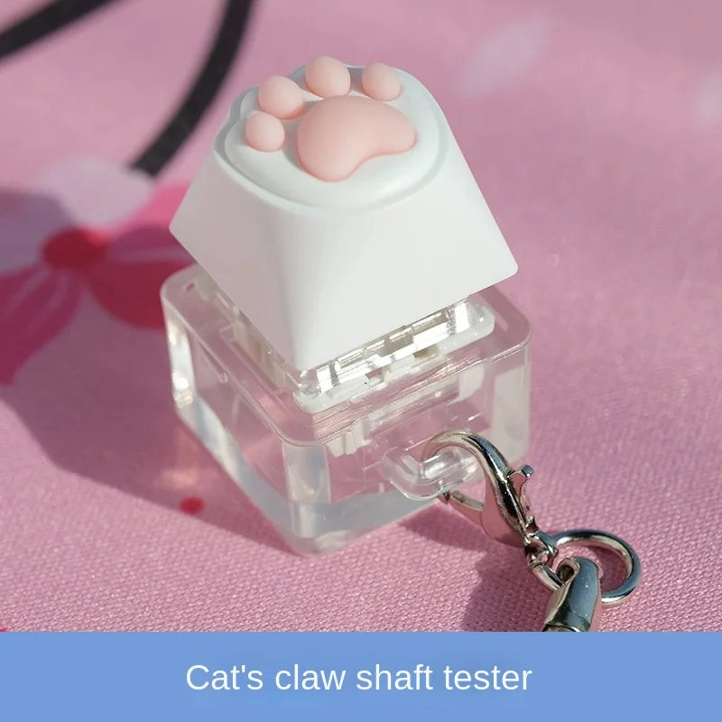 Mongseek Super Cute Cat Claw KeyCap Girl Powder Mechanical Keyboard Key Cap Soft Silicone Cross Shaft Universal Birthday Gifts