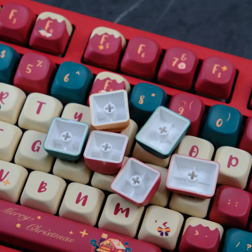 PBT Material Colorful rabbit and bear Dye Sublimation FOA Profile Keycap Set For MX switches Gaming Mechanical Keyboard