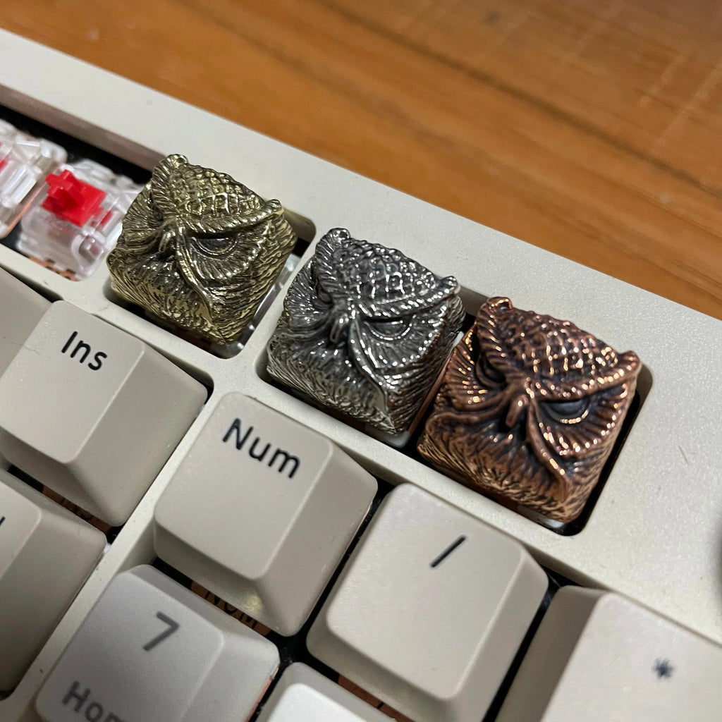 Pure Copper Point Keycap Owl Original Personality Customized Artisan Keycaps Cross Axis Universal Mechanical Keyboard Accessory