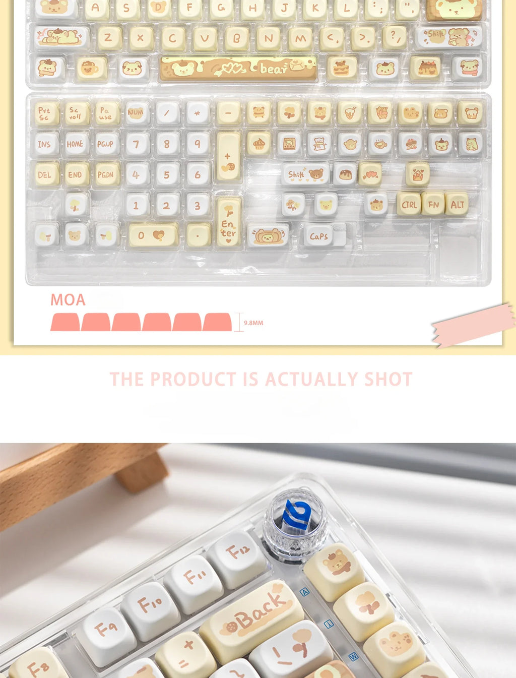 Cat Afternoon Tea Theme Purple Keycap 132 Keys MOA Height PBT Five-sided Sublimation Cute Keycaps for Mechanical Keyboard