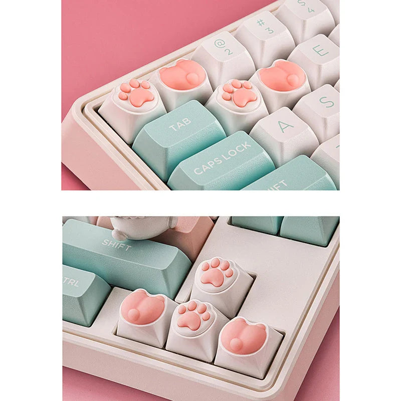 Cute Cat Paw  Keycap For Mechanical Keyboard ABS Animal Keycaps Key Cap Cherry Mx Switch Alice80 JJK84 IK75 PRO Etc