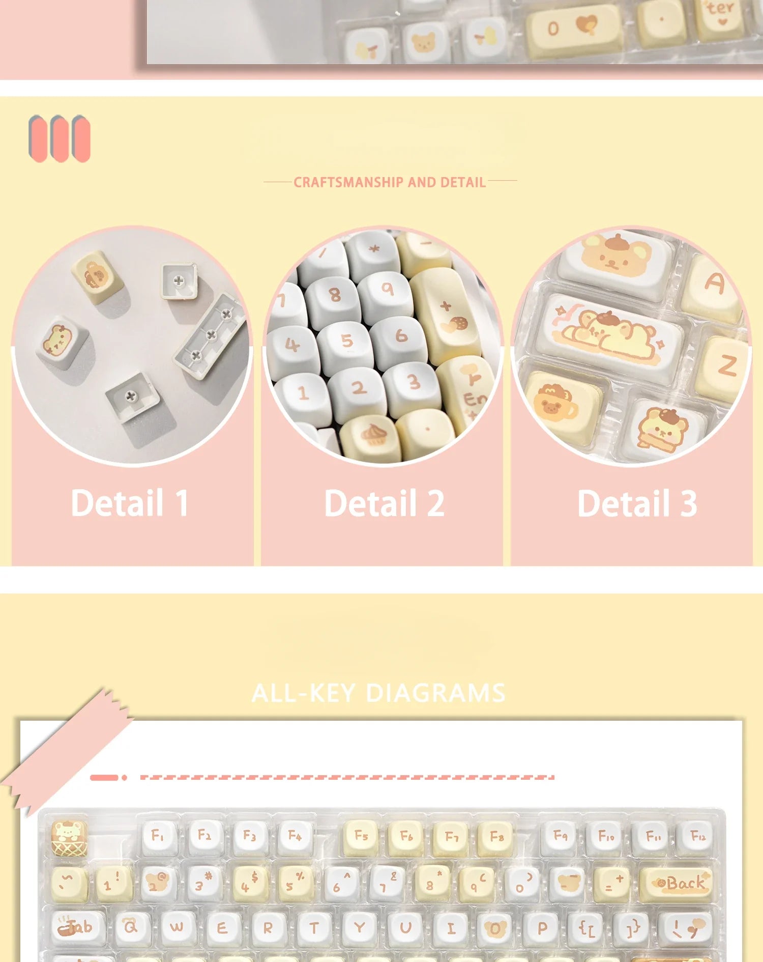 Cat Afternoon Tea Theme Purple Keycap 132 Keys MOA Height PBT Five-sided Sublimation Cute Keycaps for Mechanical Keyboard