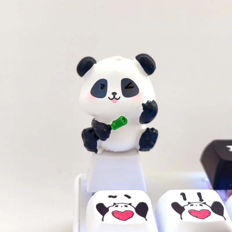 Cartoon anime panda keycaps cute gifts cherry shaft decoration PBT mechanical keyboard exclusive