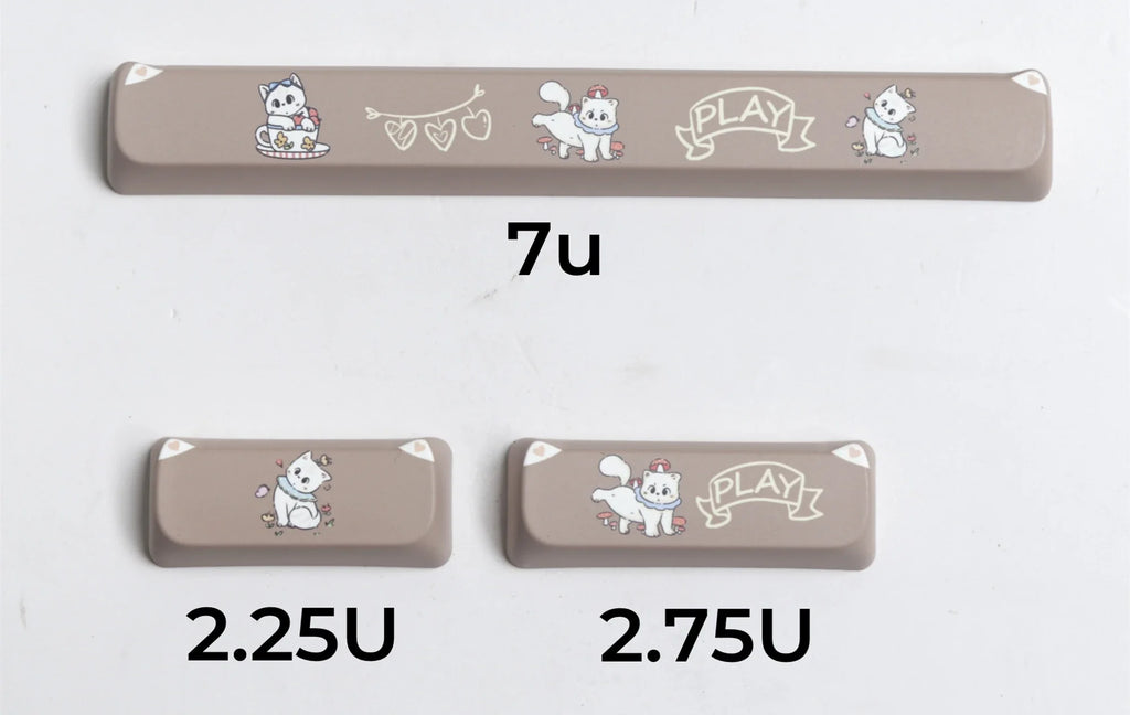 JCM MAO Profile Ear KeyCap Kindergarten Picabara Anime Cute Cat Keycaps for MX Switch Gaming Mechanical Keyboard GK75