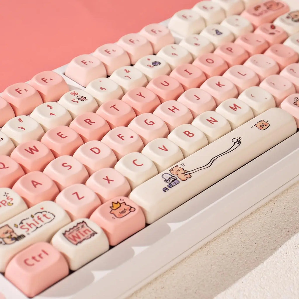 Cats and Puppies Keycaps MOA Profile Thermal Sublimation PBT Keycaps Personalized Cute Keycap For 64/104/108 Mechanical keyboard