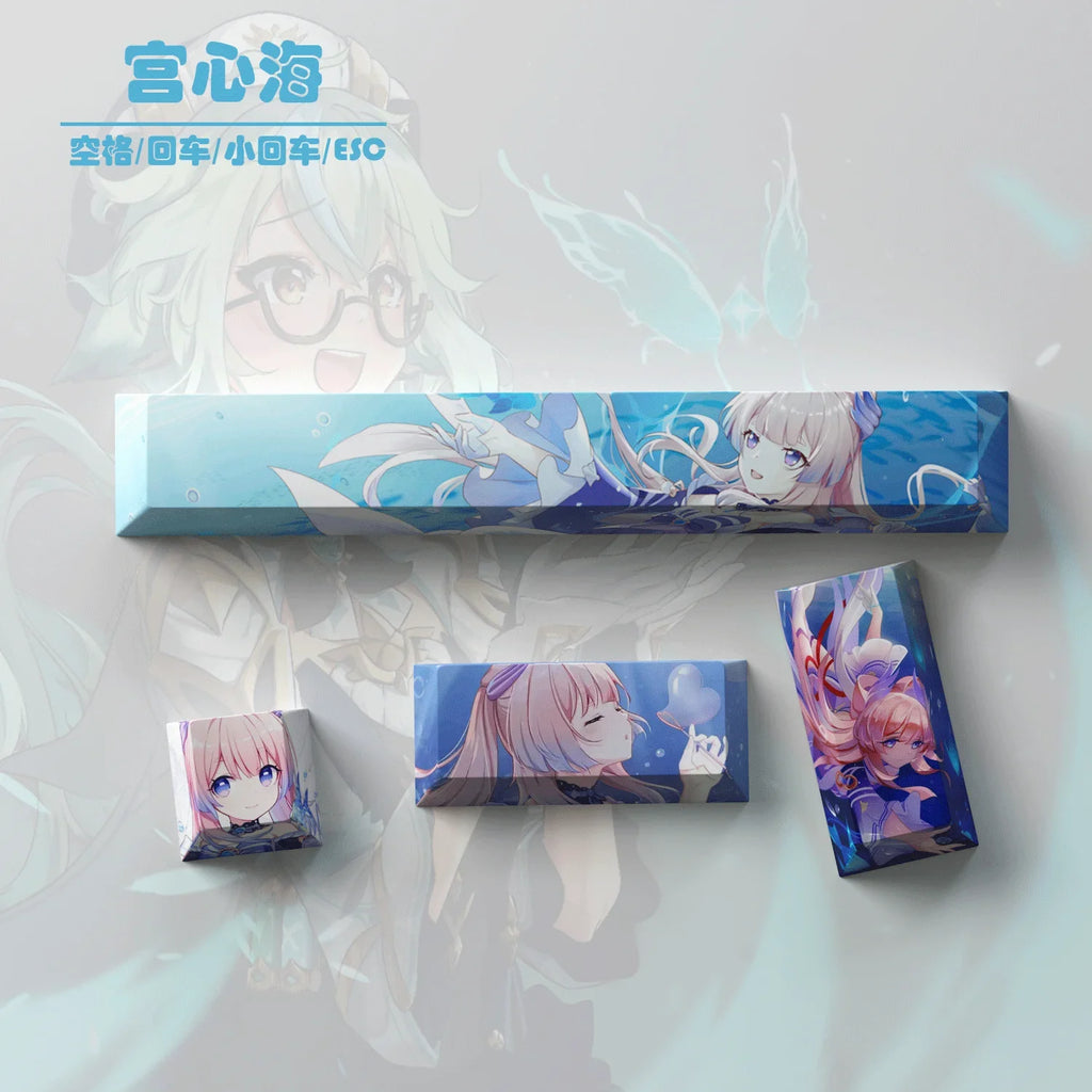 New Genshin Impact Keycaps DIY Anime Keyboard Cap Cherry Profile Pbt R4 Customl Mechanical Keyboard Decorative Accessories Gifts