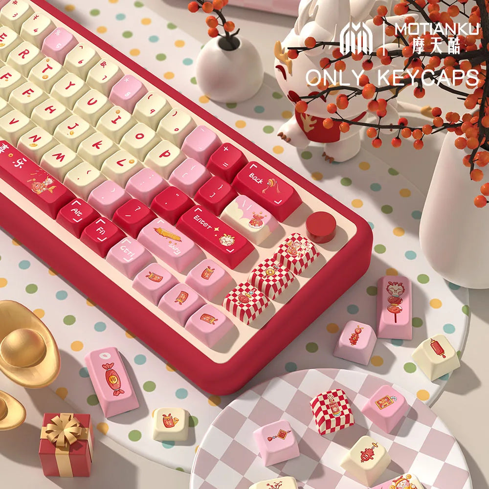 Lucky Dragon Year Theme Keycaps MDA Profile Personalized Keycap For Mechanical Keyboard with 7U and ISO key cap