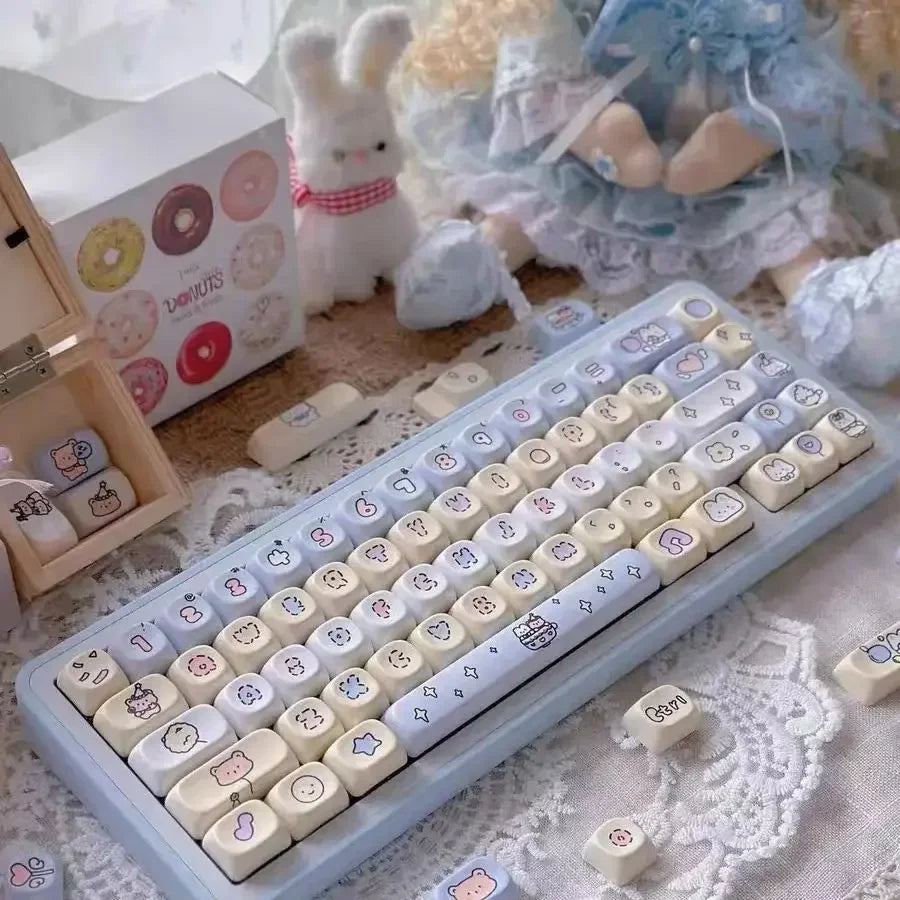 Cute Keycap MOA Profile Key Cap Theme Park Keycap Gift PBT Keycaps 130 Keys Dye Sublimation Mechanical Keyboard Keycap MX Switch