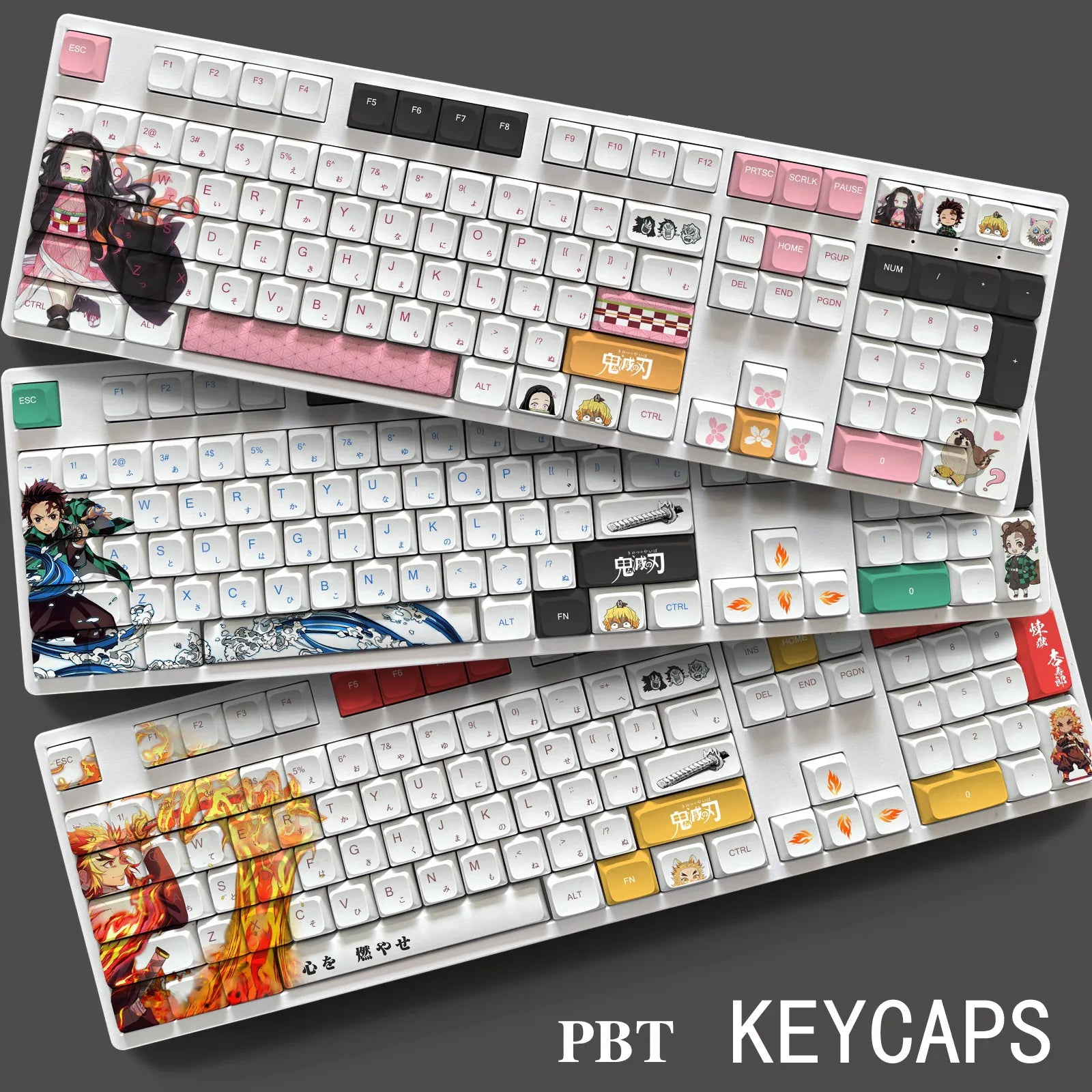 Demon Slayer Pbt Material Keycaps Set for ANSI Mechanical Keyboard XDA Profile for 68 75 84 98 99 100 104 108 etc Only Keycaps