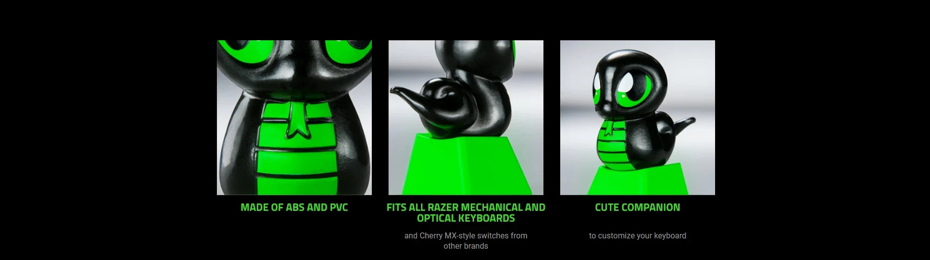 Razer Sneki Snek Keycap Cute Companion Keyboard Accessory Made of ABS and PVC Fits all Razer Mechanical and Optical Keyboards