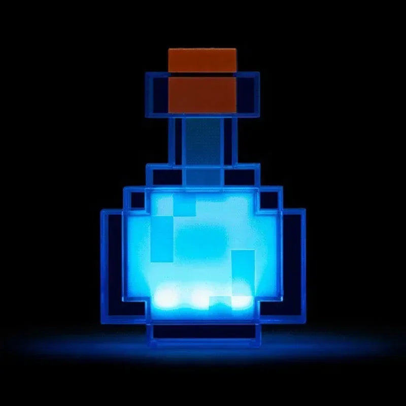 NEW Pixel Game Prop Models Torch and Color-changing Bottle Night Light Plastic Mineral Lamp Ornaments Holiday Party Gifts