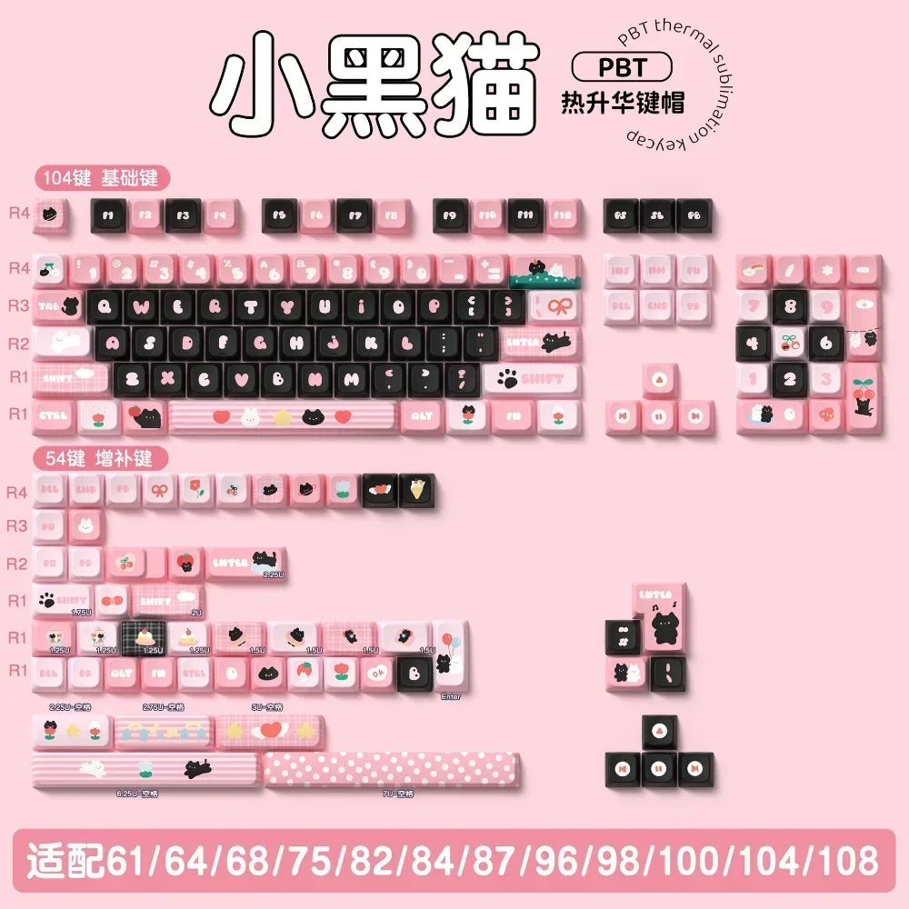 MDA Cartoon Personalized Keycap Set PBT Large Set Creative for MX Switch 60/84/90/104/108 Gaming Mechanical Keyboards