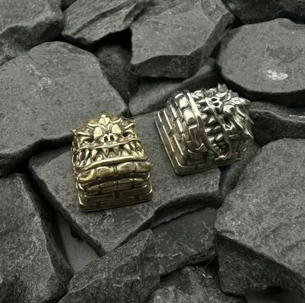 Black Myth: Wukong Keycaps Retro Skull Design Mechanical Keyboard Keycaps Customized Pure Copper Letter Card Slot Metal Keycaps