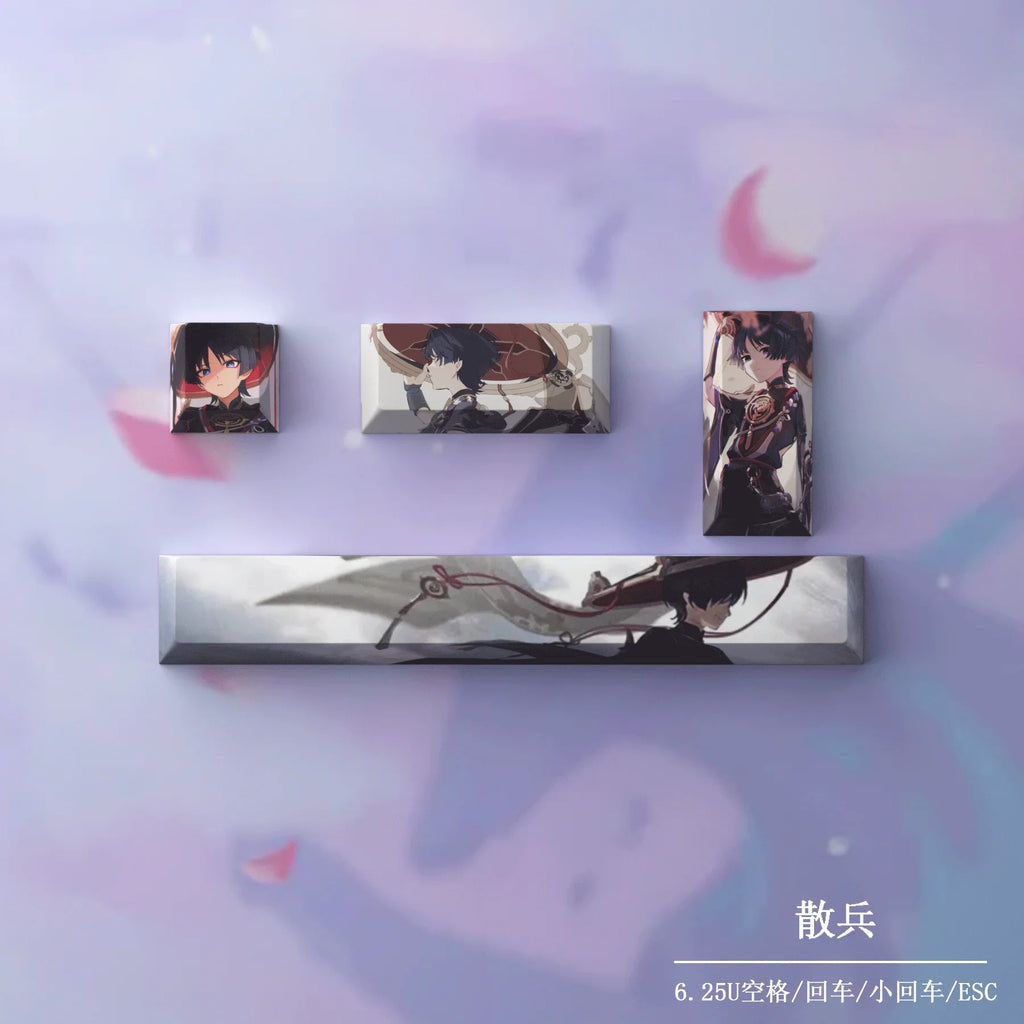 New Genshin Impact Keycaps DIY Anime Keyboard Cap Cherry Profile Pbt R4 Customl Mechanical Keyboard Decorative Accessories Gifts