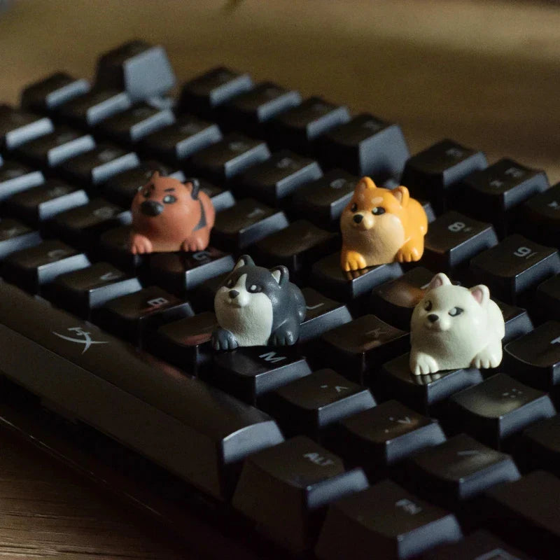 ECHOME Artisan Keycaps Shiba Dog Custom Animal Cute Keycap Resin Keyboard Cap Cartoon Pet KeyCap Mechanical Keyboard Accessories