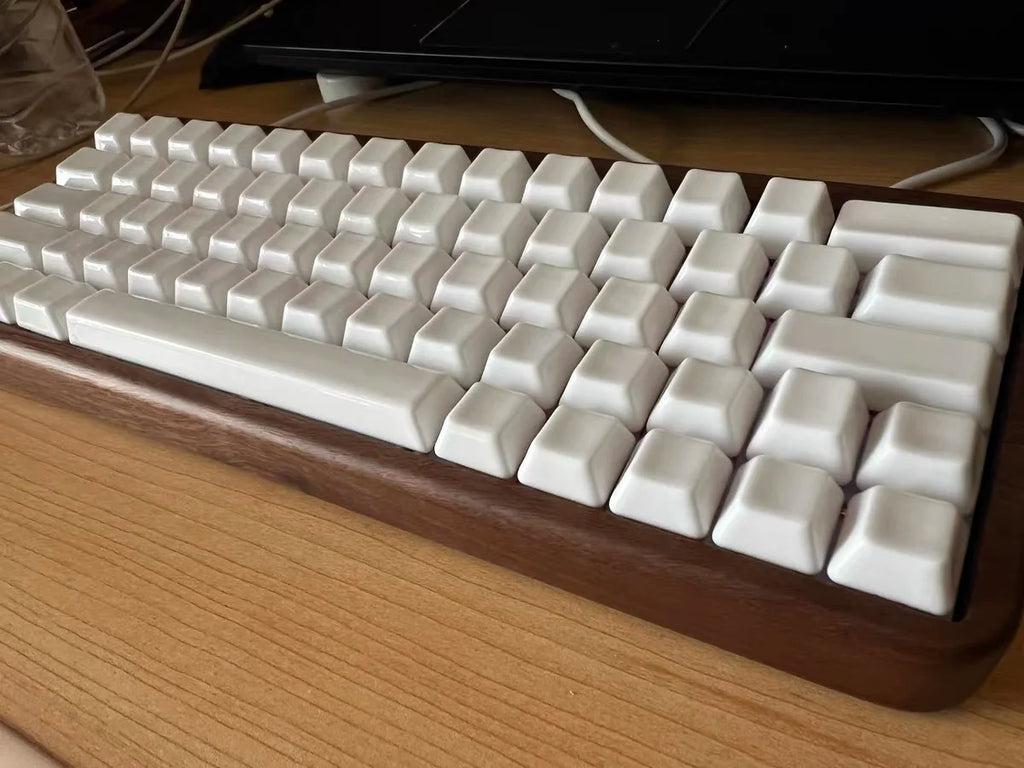 Ceramic Keycaps Smooth Glaze Translucent Mechanical Keyboard Keycaps for Arrow Keys Four Pcs Without Engraving Solid Color Cap